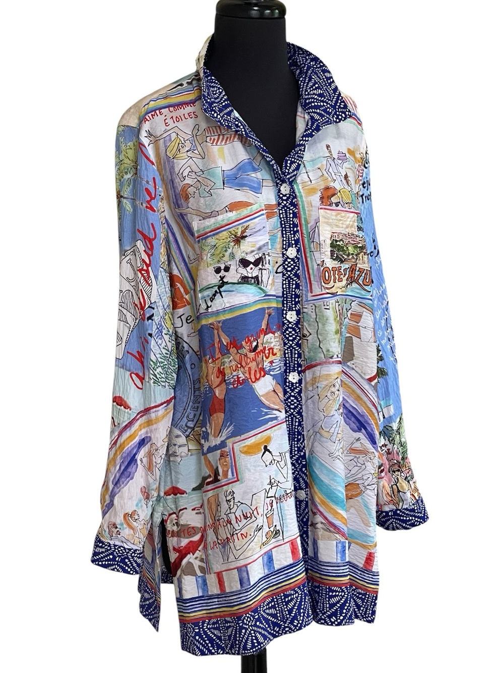 John Mark Multi-Color Illustrated Button-Down Shirt